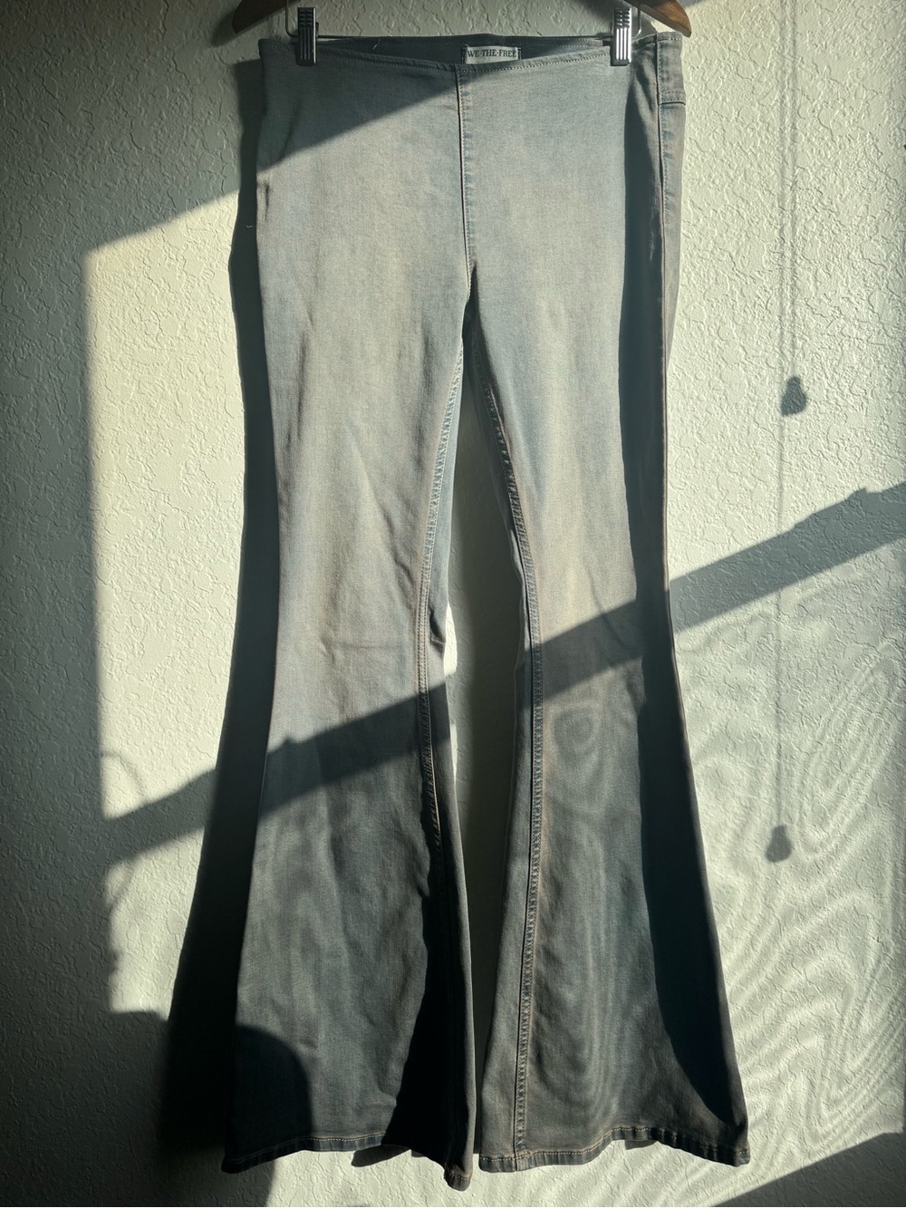 Free People We The Free Penny Pull-On Flare Jeans Echo Blue Grey Size 29 US M